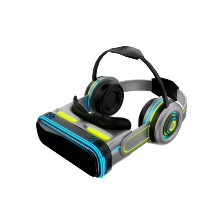 Headphone With Vr Box  3D Icon