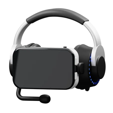 Headphone with VR box  3D Icon