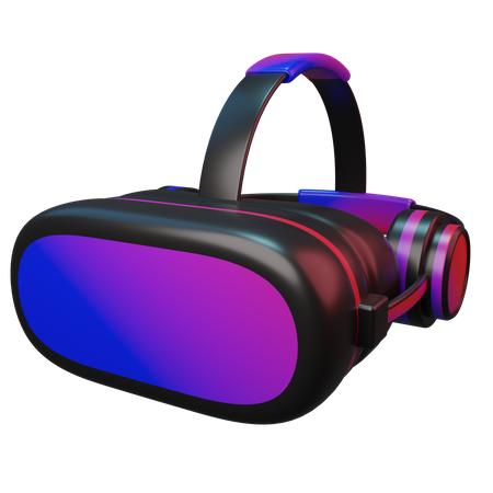 Headphone with VR box 3D Illustration