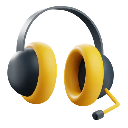 3 D Headset Illustration With Transparetnt Background 3D Icon