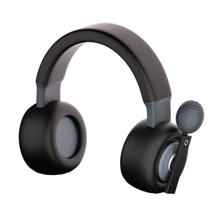 Headset With Microphone  3D Icon