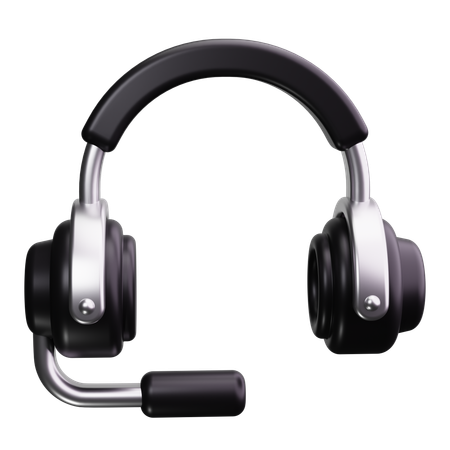 Headset with Microphone  3D Icon