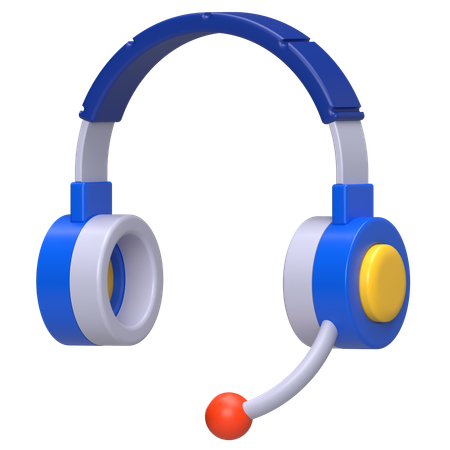 Headset With Microphone  3D Icon