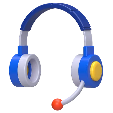 Headset With Microphone  3D Icon