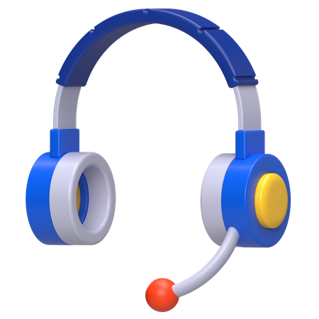 Headset With Microphone  3D Icon