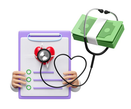 Health Checkup Cost  3D Icon
