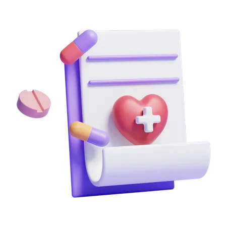 3 D Doctor Prescription Icon Or Patient Report Paper Icon 3D Icon