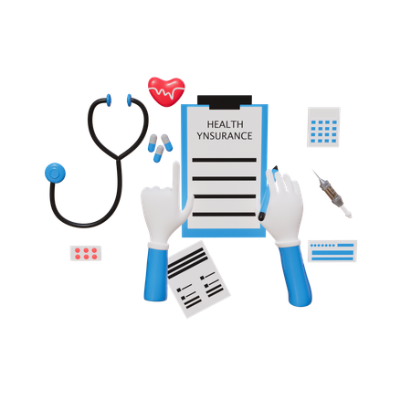 Health Insurance  3D Illustration
