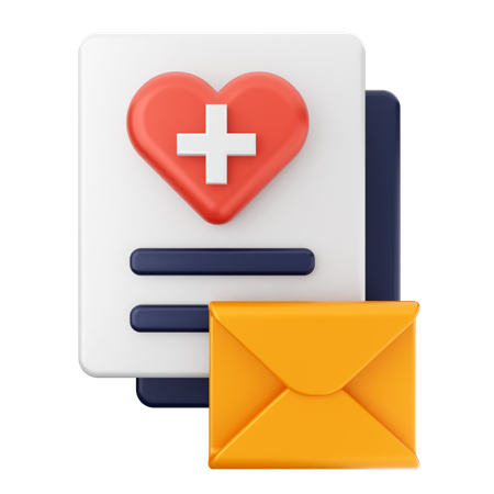 Health Mail Message  3D Icon