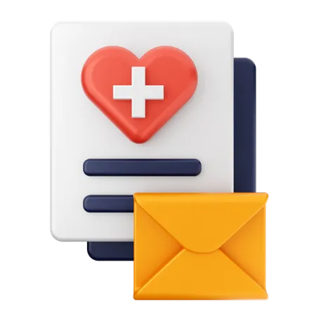 Health Mail Message  3D Icon