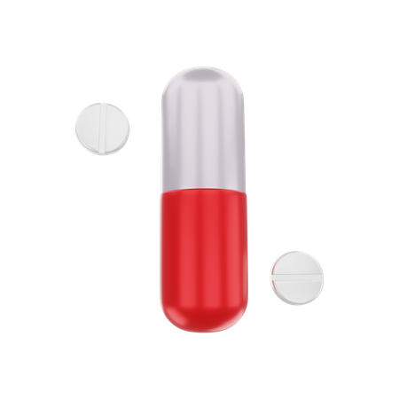 Health pills  3D Illustration