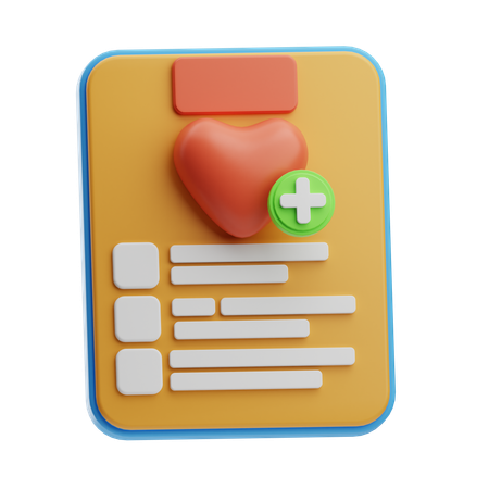 Health Record  3D Icon