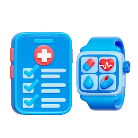 Health Report Smartwatch  3D Icon