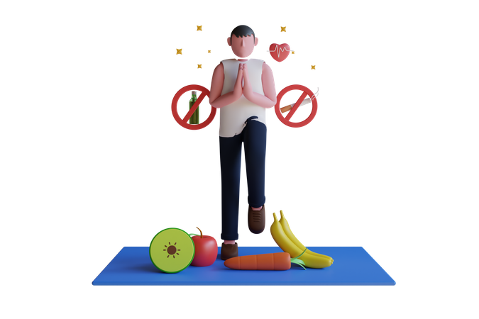 Healthy Diet plan  3D Illustration