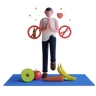 healthy diet 3d illustration