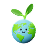 3d healthy earth emoji