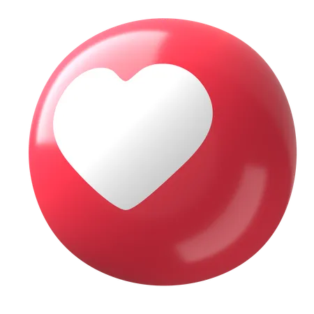 3 D Rounded Social Media Love 3D Icon