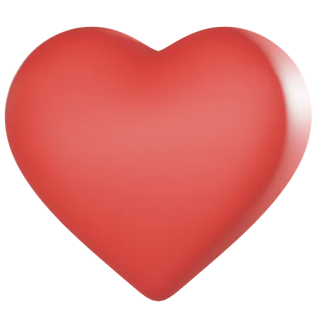 3 D Cartoon Red Heart Shape 3D Icon