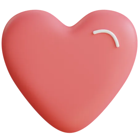 3 D Heart Illustration With Transparent Background 3D Icon