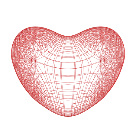 3 D Illustrasion Heart Full Of Nets Rendering 3D Icon