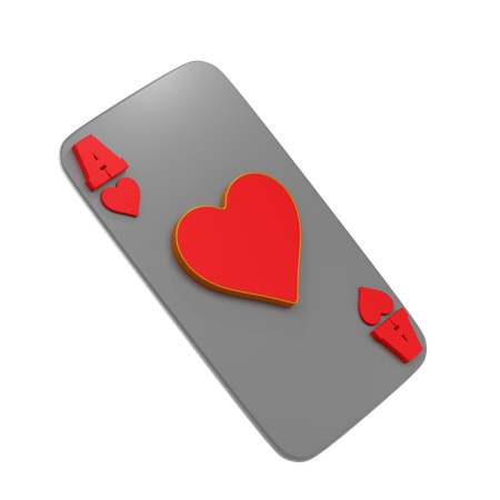 Heart Ace Card  3D Icon