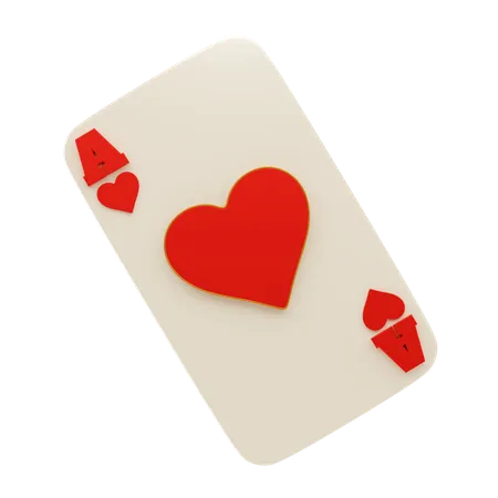 Heart Ace Card  3D Icon