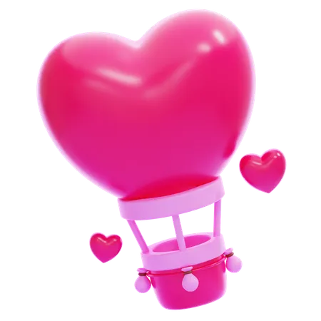 Heart Air Ballon  3D Icon