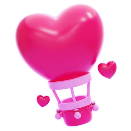 Heart Air Ballon  3D Icon