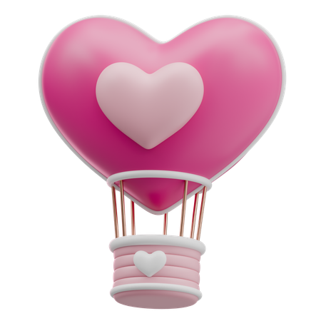 Heart Air Ballon  3D Icon