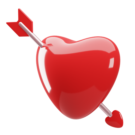 Heart And Arrow 3D Illustration