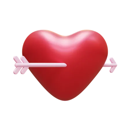 Valentine Heart And Arrow 3 D Render Element 3D Icon