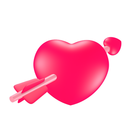 Heart And Arrow 3D Icon