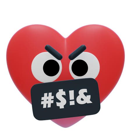 Heart angry emoji  3D Icon