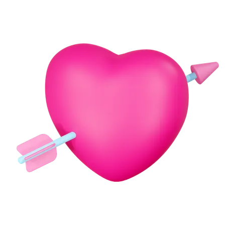Heart Arrow Illustration 3D Icon