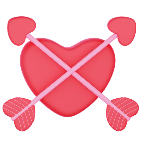 Heart Arrow  3D Icon