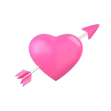 Heart Arrow  3D Illustration