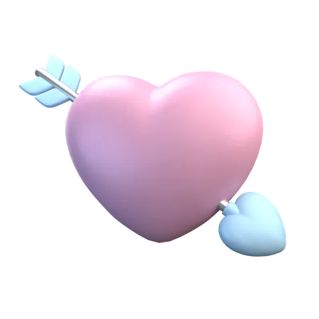 Heart Arrow  3D Illustration