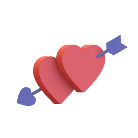 Heart Arrow 3D Illustration