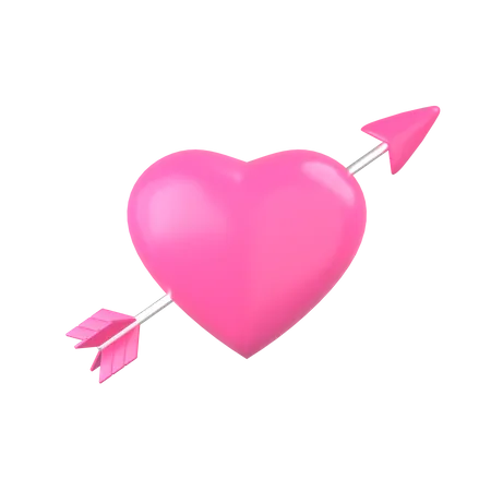 Heart Arrow 3D Illustration