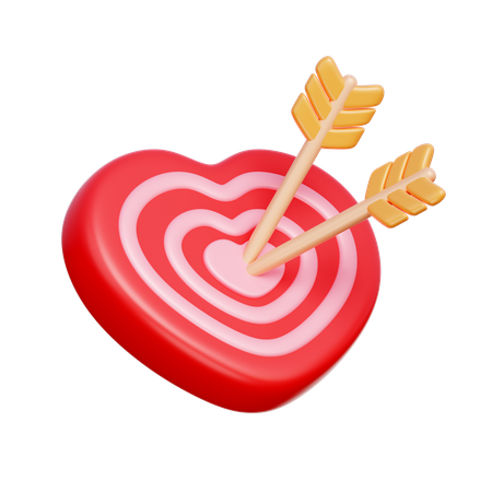 Heart Arrow Target  3D Icon