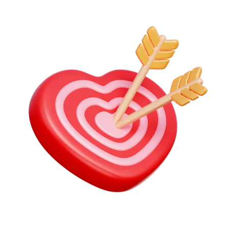 Heart Arrow Target  3D Icon