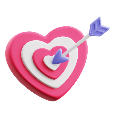 Heart Arrow Target  3D Icon
