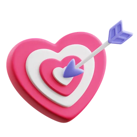 Heart Arrow Target  3D Icon