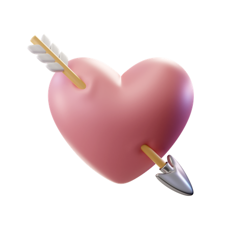 Heart Arrowed 3D Illustration