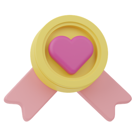 Heart Badge  3D Icon