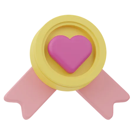 Heart Badge  3D Icon