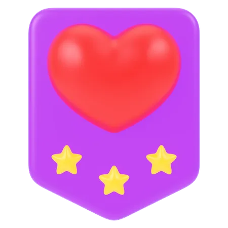 Heart Badge  3D Icon