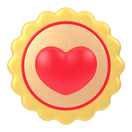 Heart Badge  3D Icon