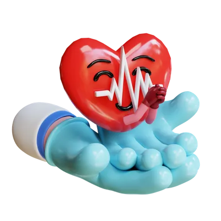 Heart Bagging Life  3D Illustration