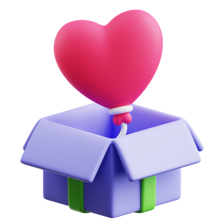 Heart Balloon Gift  3D Icon